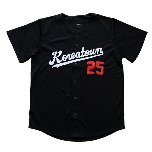 Koreatown Baseball Jersey in Black #25